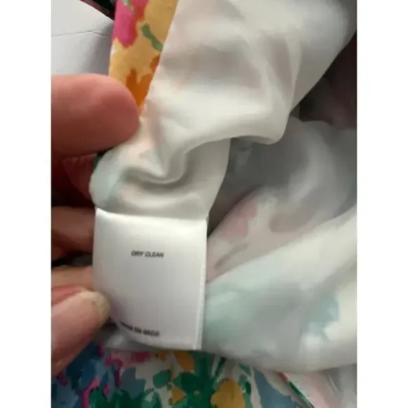 Ann Klein Medium Dress Floral Cotton V Neck Floral Tea Length Cottage Whimsy - Picture 14 of 15